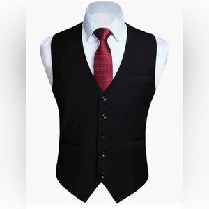 Men’s black tux vest size large.